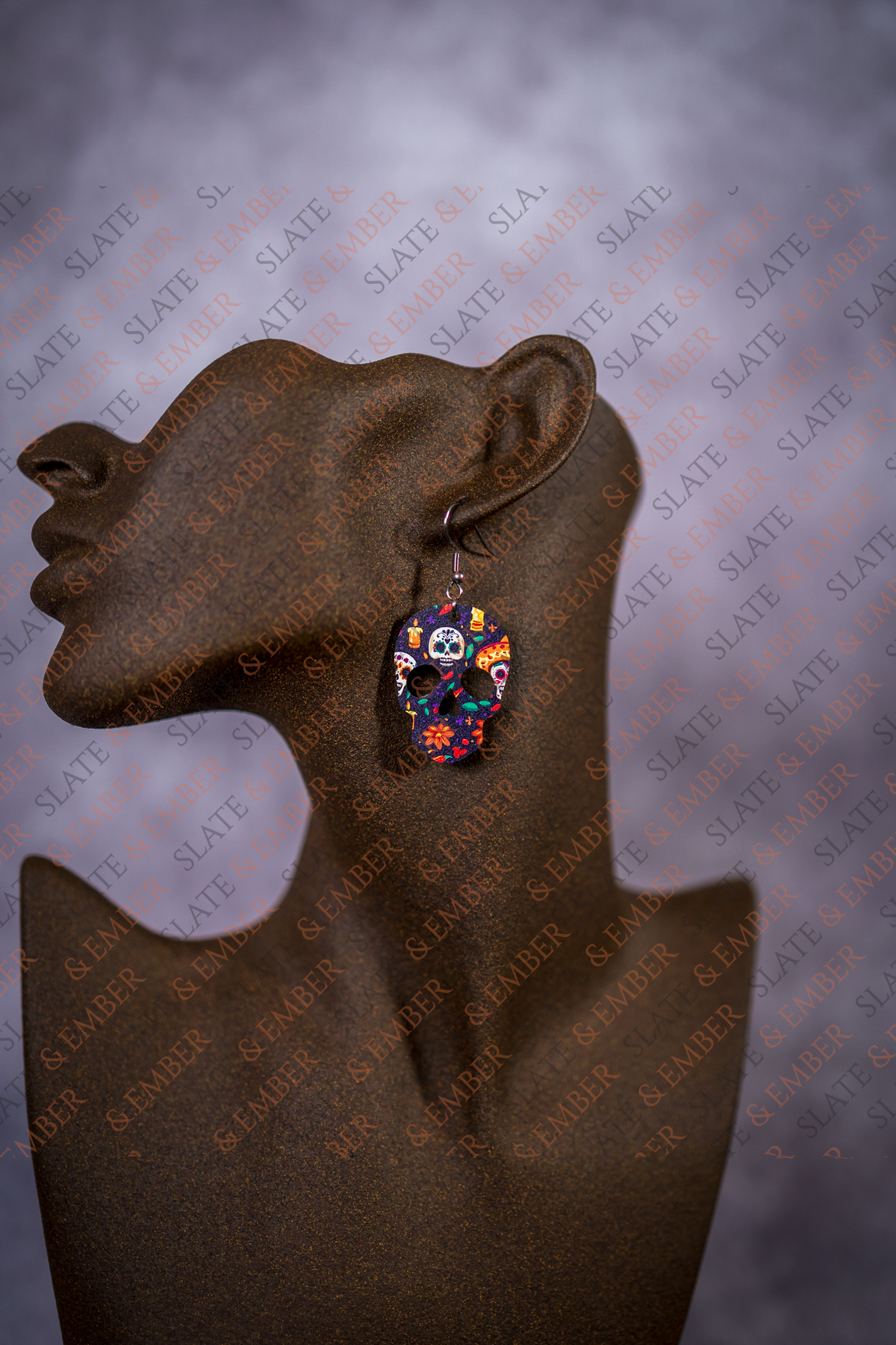 Fiesta de los Muertos Sugar Skull Acrylic Earrings