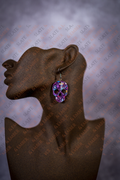 Purple Glitter Fiesta Sugar Skull Acrylic Earrings