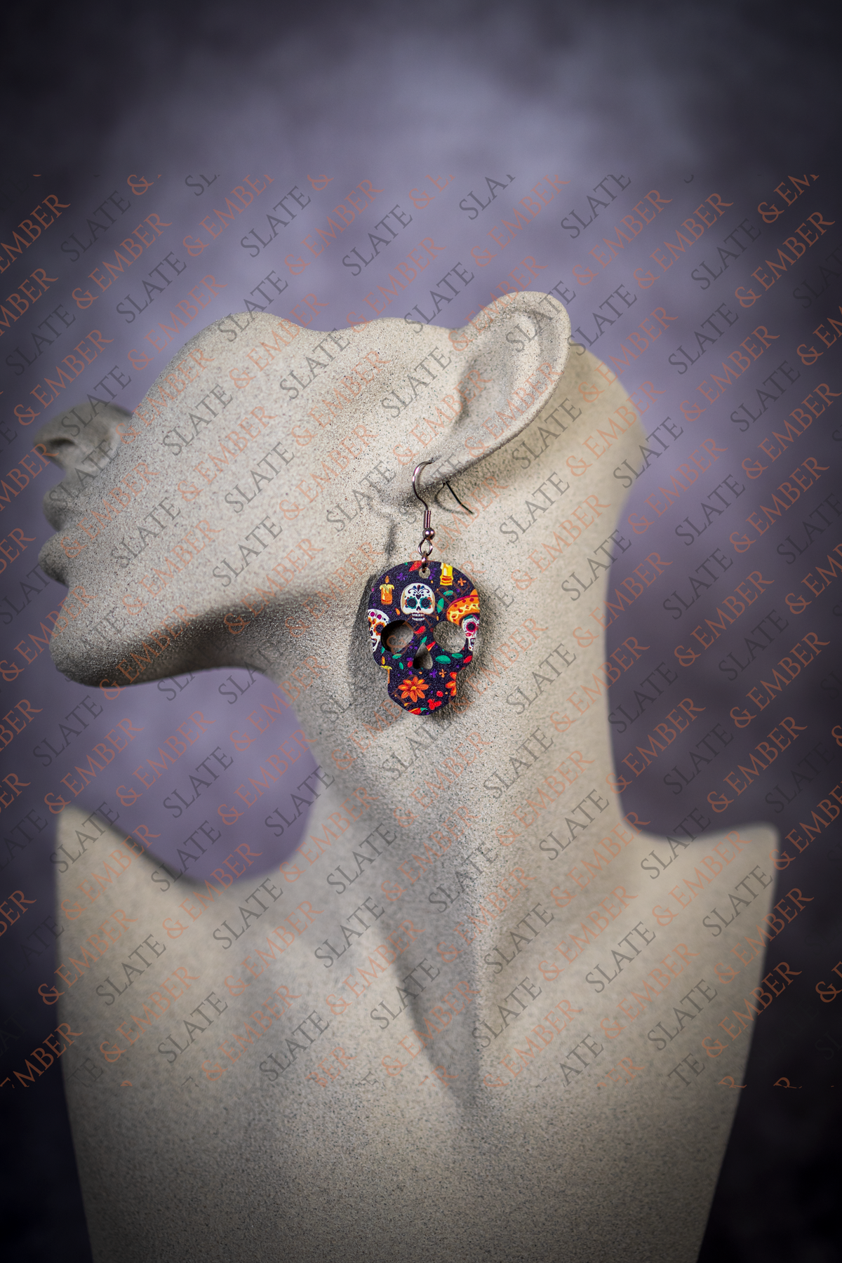 Fiesta de los Muertos Sugar Skull Acrylic Earrings